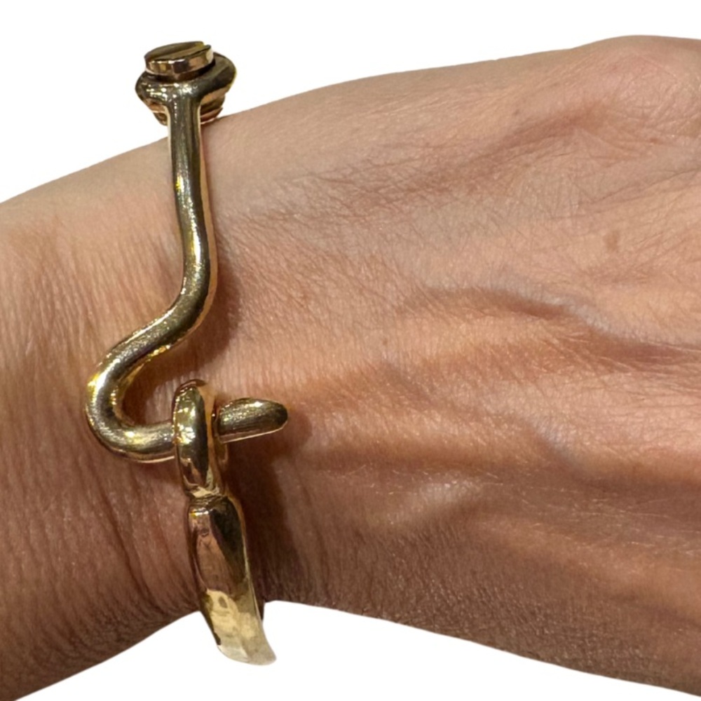 Gold-Tone Door Latch Bracelet w/Hinged Clasp